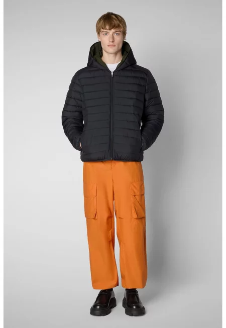 Двулицево зимно яке с качулка - Бледозелен