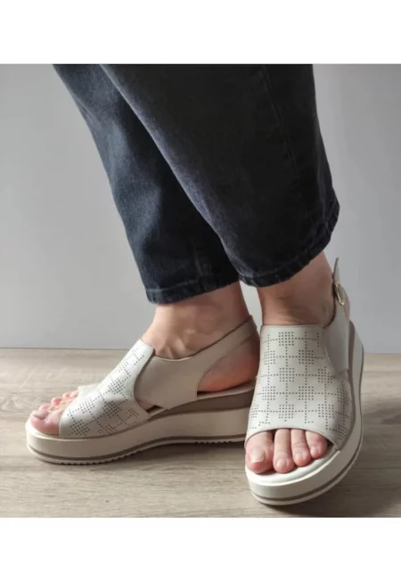 Ежедневни дамски сандали  50096 Кремави - Кремави - Крем