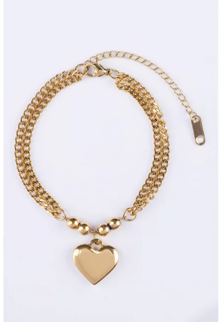 Гривна от неръждаема стомана с позлата от 18К