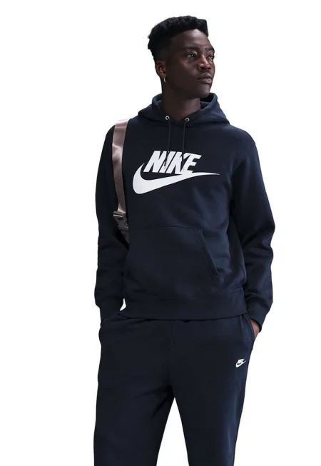 Худи Club с лого - Бял/Ултрамарин синьо