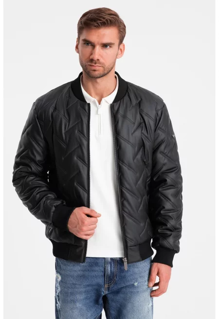 Капитонирано яке бомбър - Черен