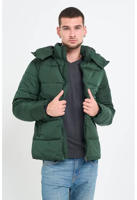 Капитонирано зимно яке - Тъмнозелен