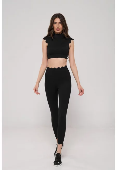 Къса тениска и клин - 2 части - Черен