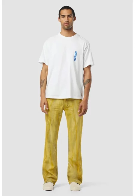 Класически дънки с разкроен крачол - Жълт