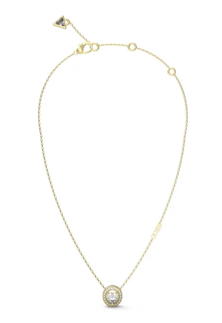 Колие от неръждаема стомана с циркони - Златист