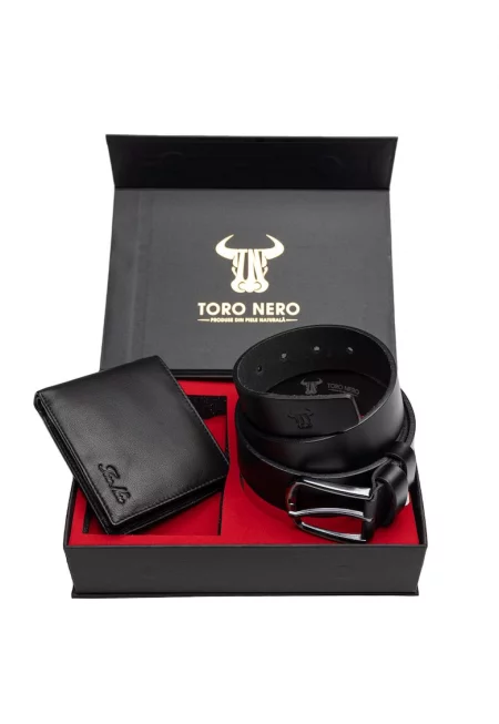 Комплект портфейл и колан - мъжки - от естествена кожа Max-Rubber