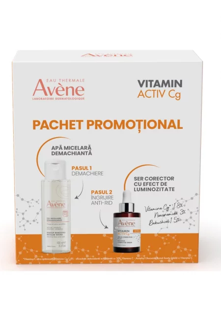 Комплект  Vitamin Activ Cg: Коригиращ серум с ефект на блясък 30 мл + Мицеларна почистваща вода - 100 мл
