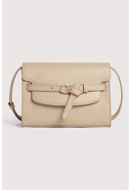 Кожена чанта през рамо с декоративна презрамка