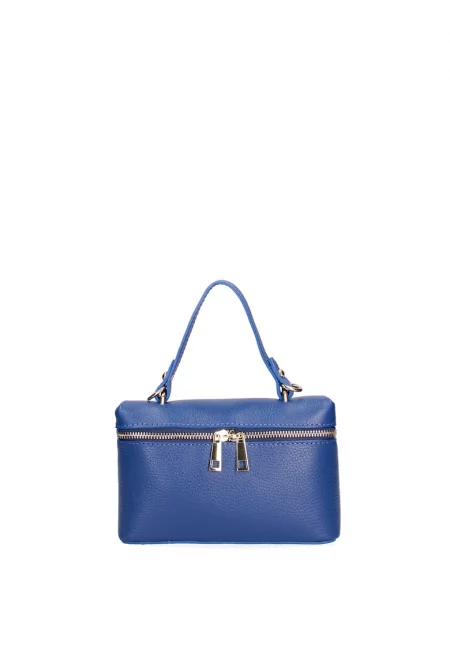 Кожена чанта с отделяща се презрамка - Кралско Синьо