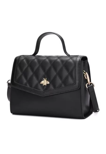 Кожена чанта за рамо Ranier с отделяща се презрамка - Черен