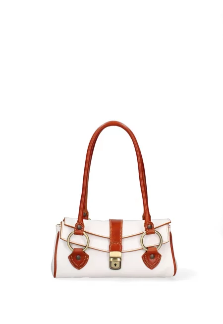 Кожена ръчна чанта с 2 отделения