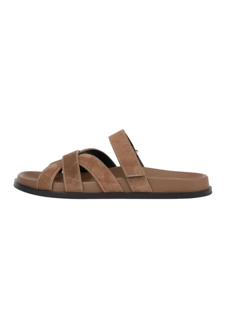 Кожени чехли с велкро - Карамел