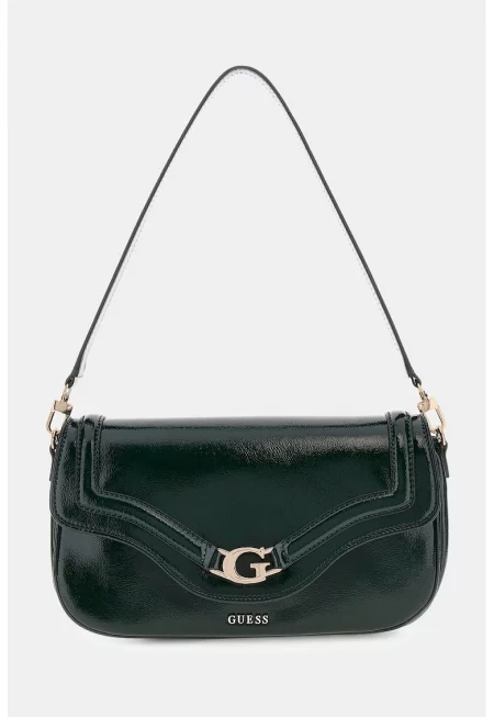 Лачена чанта от еко кожа - Бледозелен