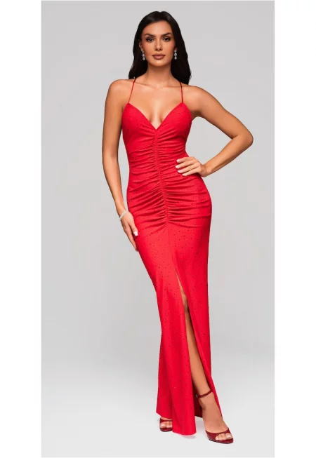 Макси вечерна рокля LARICA LA-OM-DLR200 - Телесен цвят - XL