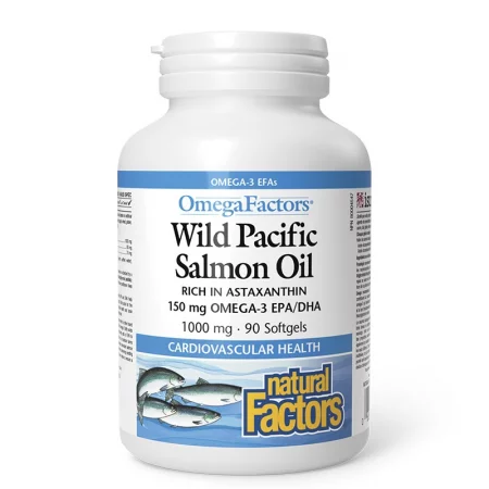 Масло от дива тихоокеанска сьомга – Здраво сърце и стави, EPA 90 mg + DHA 110 mg, 1000 mg, 90 софтгел капсули