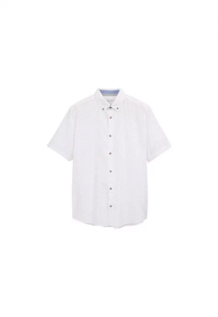 Мъжка риза  1045099 - Лен/Памук - Бяла - Бял