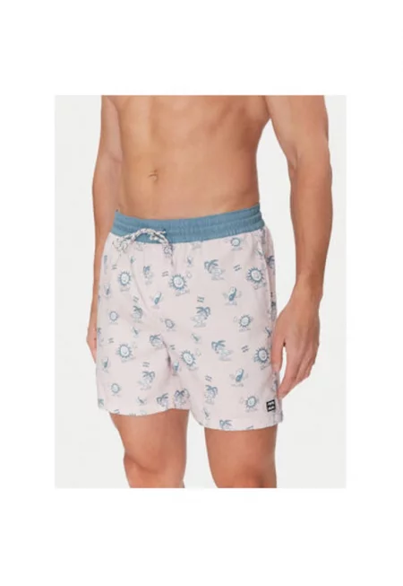 Мъжки бански шорти  EBYJV00144 - Рециклиран полиестер - Розов - Розово