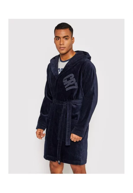 Мъжки халат - Кристиано Роналдо - 209649239 - Памук - Син - Син