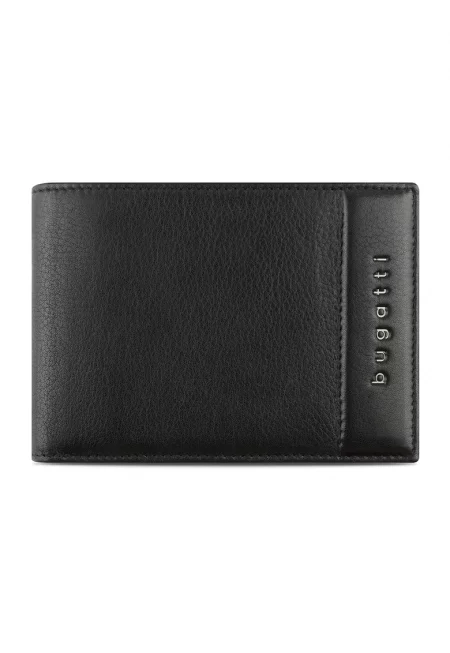 Мъжки портфейл -  от естествена кожа - Nome 201 - Черен