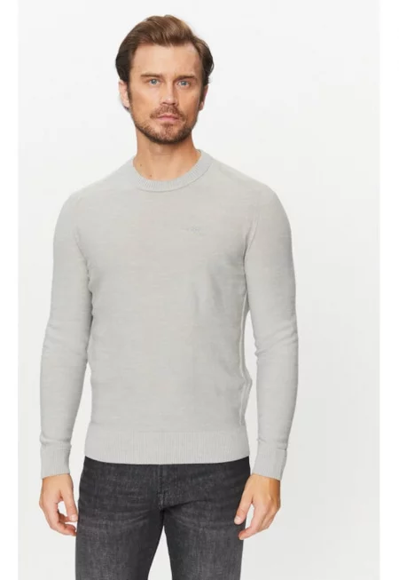 Мъжки пуловер -  303387822 - Вълна/Акрил - 3XL INTL - Сив