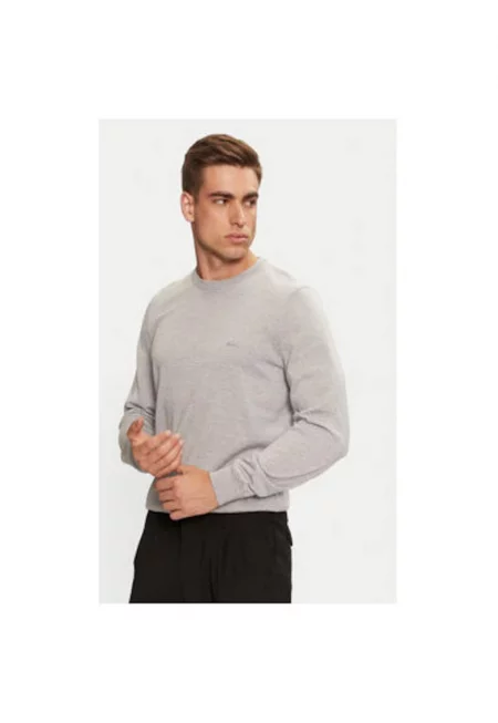Мъжки пуловер -  304237409 - Вълнен - Сив - Сив