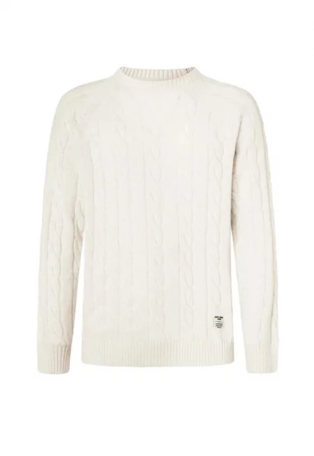 Мъжки пуловер PM702455 803 - Pepe Jeans - Памук - Бял