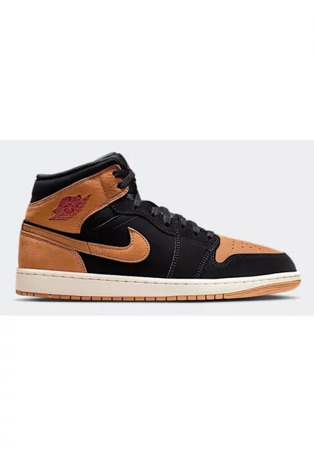 Мъжки спортни обувки  AIR JORDAN 1 MID SE - Екологична кожа - Черен - Черен