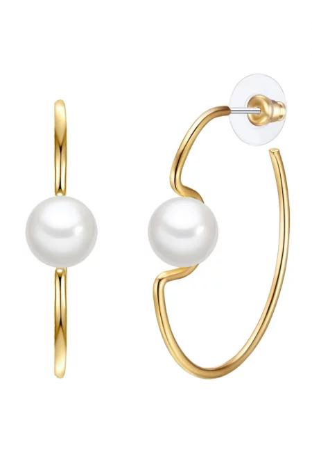 Обеци с 14К златно покритие - Златист/Жълт