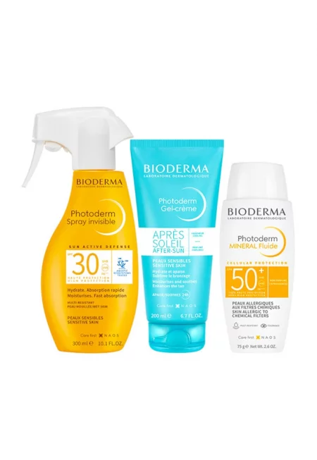 Пакет  Photoderm - Спрей SPF 30 - 300 мл + Крем за след слънце - 200 мл + Минерален флуид SPF 50+ - 75 г
