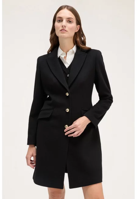 Палто с вълна - Черен