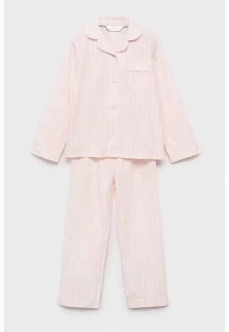 Памучна пижама с райе