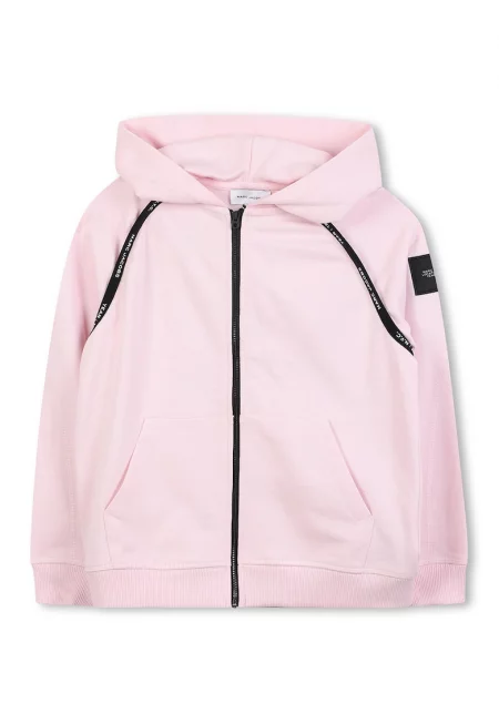 Памучно худи с цип - Пастелнорозов