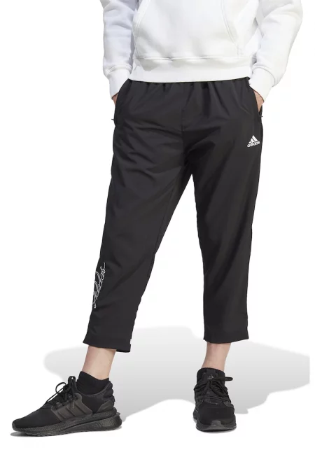 Панталон над глезена със странични джобове - Черен