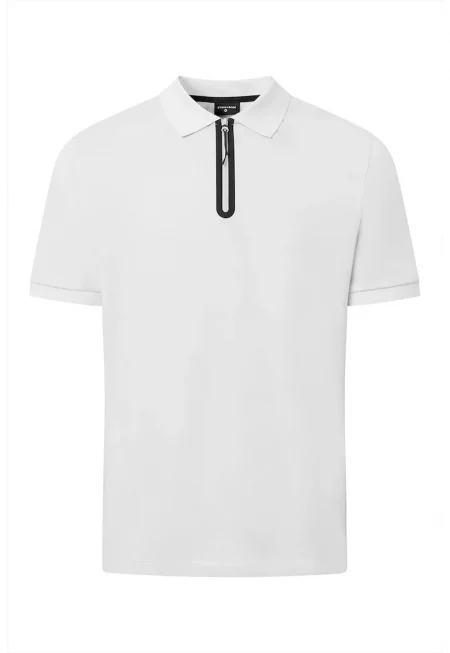 Поло риза с цип на врата - Светло сив