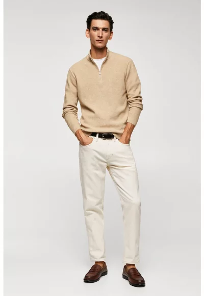 Пуловер Antigua с памук с къс цип