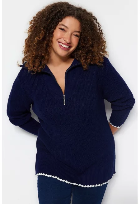 Пуловер Plus Size с цип
