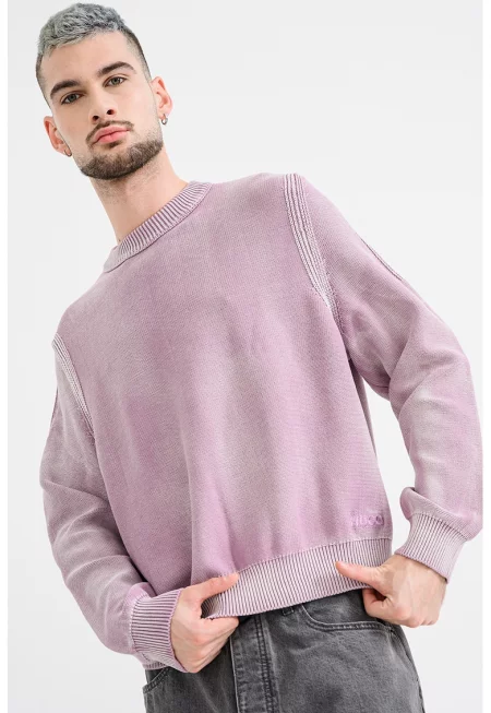 Пуловер Sebu с овално деколте - Бледа лила