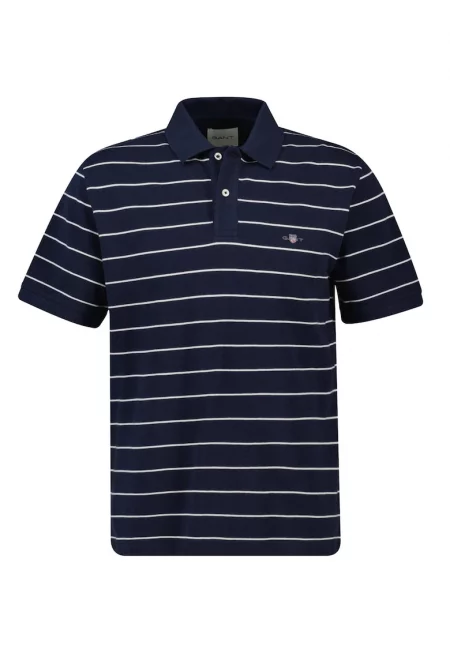 Раирана тениска с яка - Син