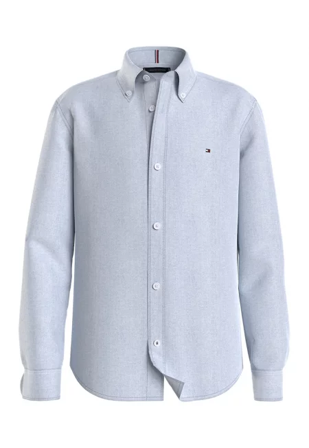 Риза с остра яка - Светлосин