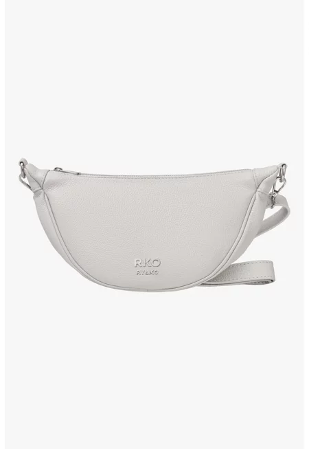 RYLKO - Кожена чанта през рамо с отделяща се презрамка - Светло сив
