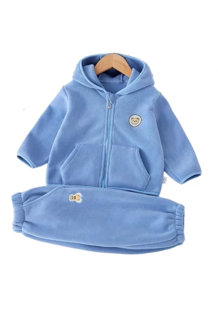 Син поларен костюм от 2 части за момче