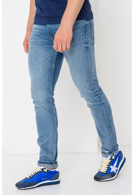 Слим дънки с 5 джоба - Светлосин