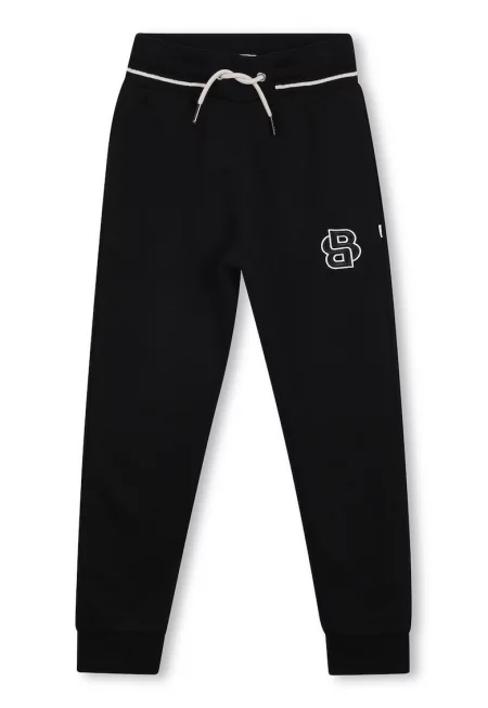 Спортен панталон с висока талия и връзка - Черен