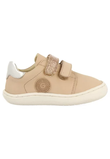 Спортни обувки от кожа и еко кожа с бляскави детайли - Розово