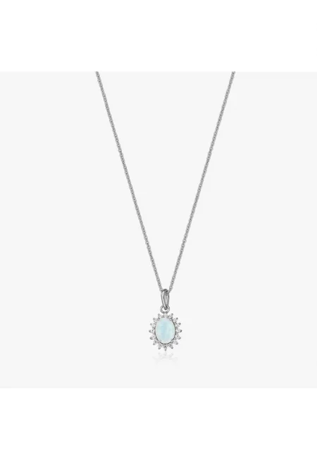 Сребърна огърлица Virtue - Лунен камък