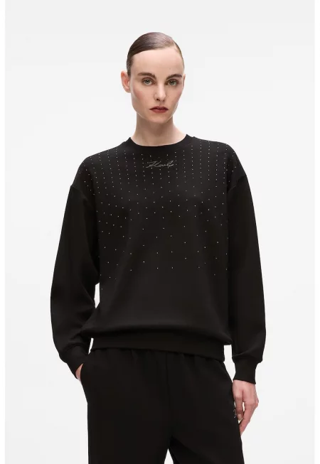 Суитшърт с нитове - Черен