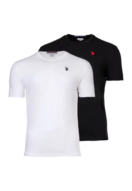Тениска с бродирано лого - 2 чифта - Бял/Черен