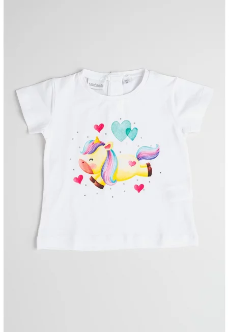 Тениска с овално деколте и принт