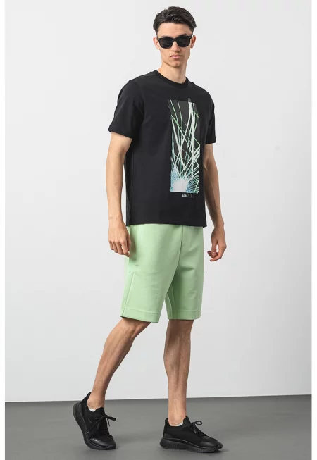 Тениска с шарка - Черен