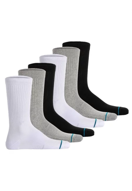 Унисекс чорапи - 6 чифта - Бял/Черен/Сив